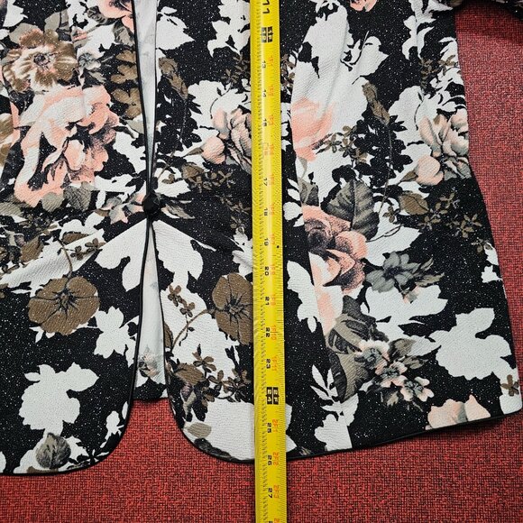 Alex Evenings Pink Floral Jacket 2 Piece Set 2X Glitter One Button Pleats Formal - Picture 7 of 12